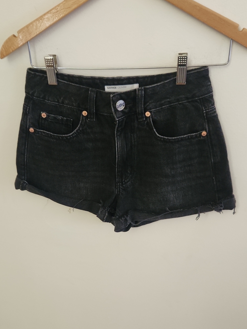 Garage Denim Black High-Rise Mom Denim Shorts Size 00/23